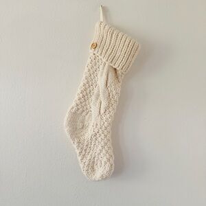 Pottery Barn Cream Chunky Knit Thick Stocking